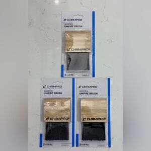 Champro Wooden Umpire Brush ⚾️ Set of 3 – Baseball/Softball Plate Brushes – New